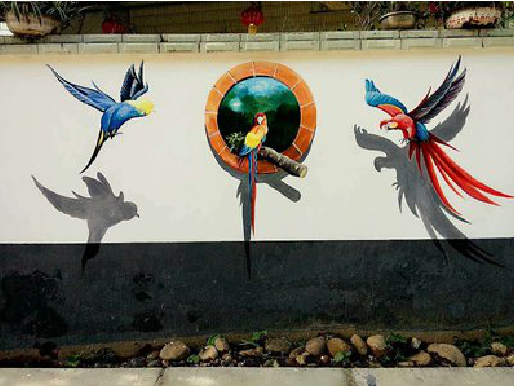 石屏视觉错位-3D墙绘设计