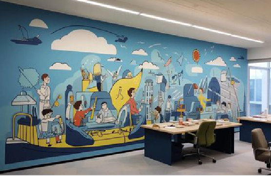 石屏办公室墙绘的特点。