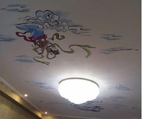 石屏如何快速绘制天花板上的手绘墙？