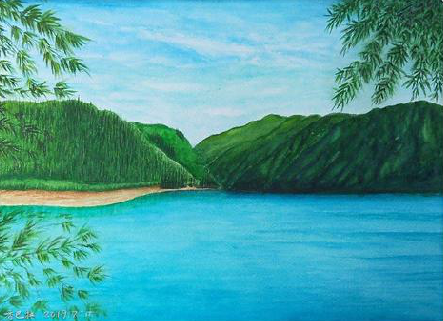 石屏在墙绘中，如何绘画绿水青山？