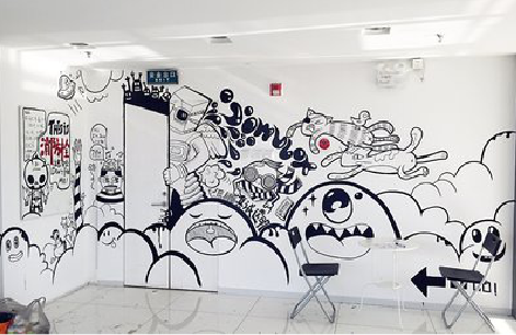 石屏手绘墙并非传统涂鸦。